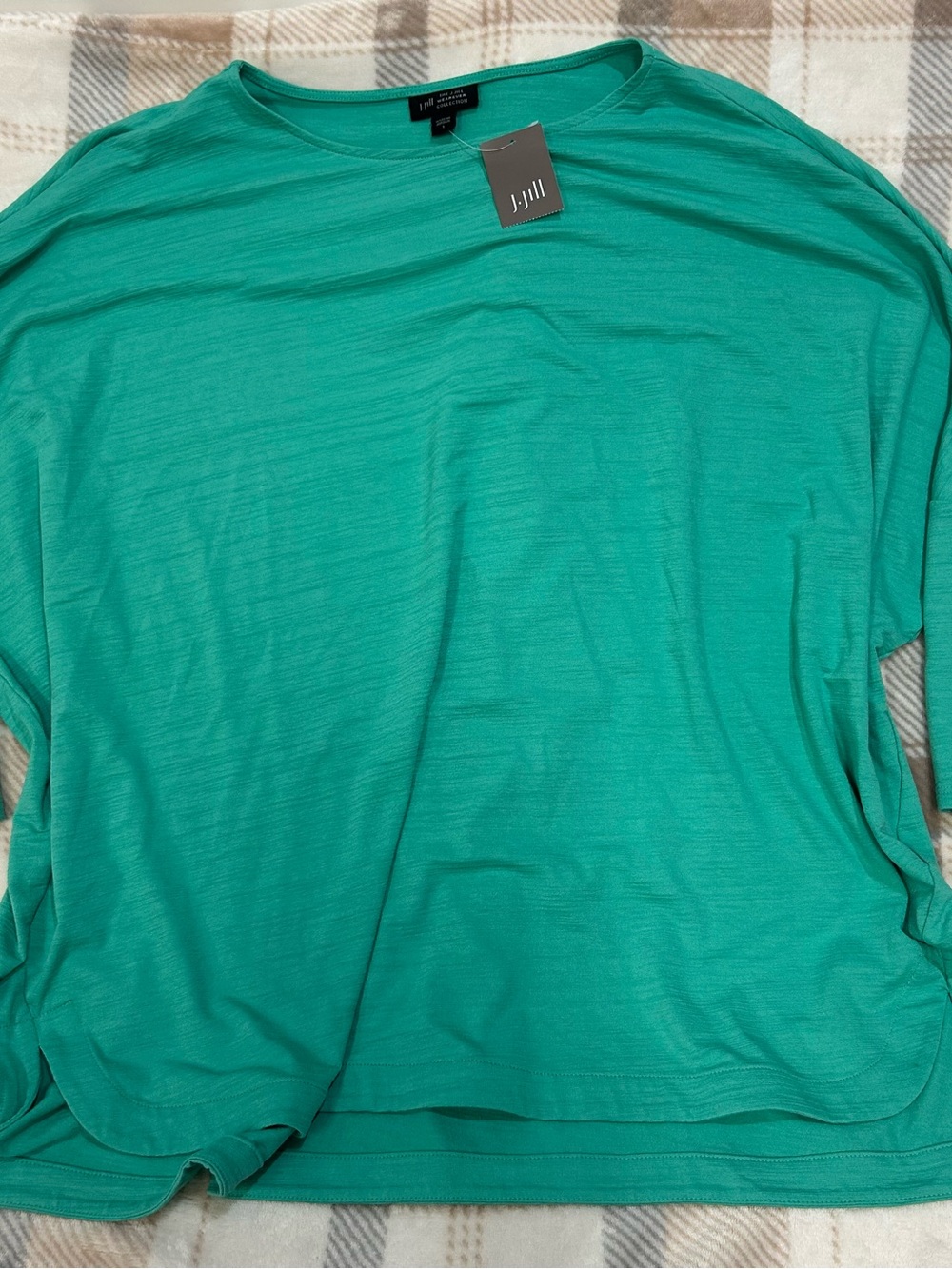 J. Jill Teal Flowy & Lightweight Boatneck / Bat Wing Top - Women Size Small